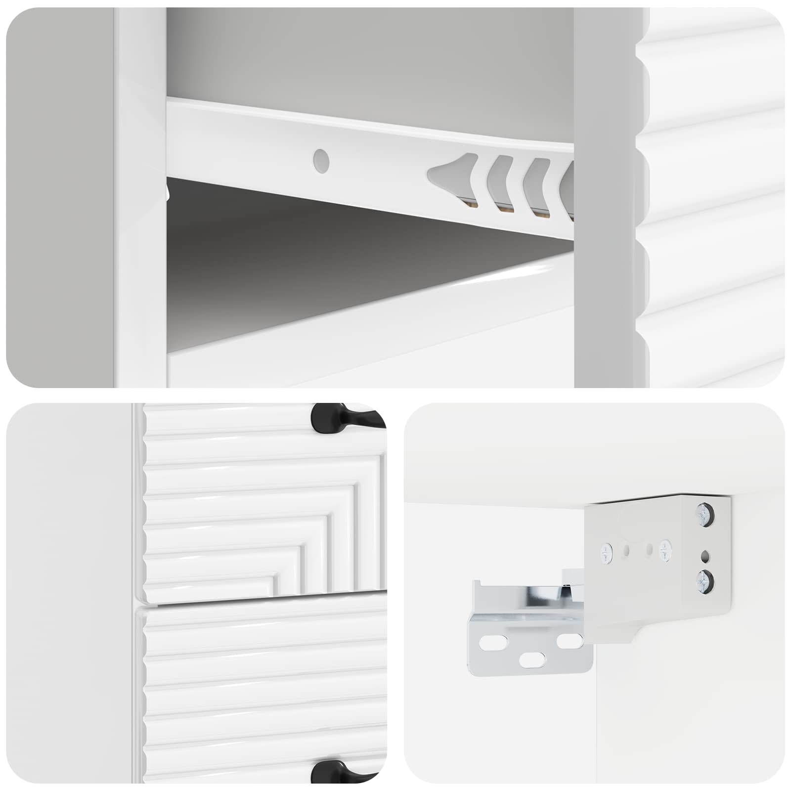 vidaXL Wisząca Szafka Nocna z szufladą 2 pcs Biały wysoki połysk
