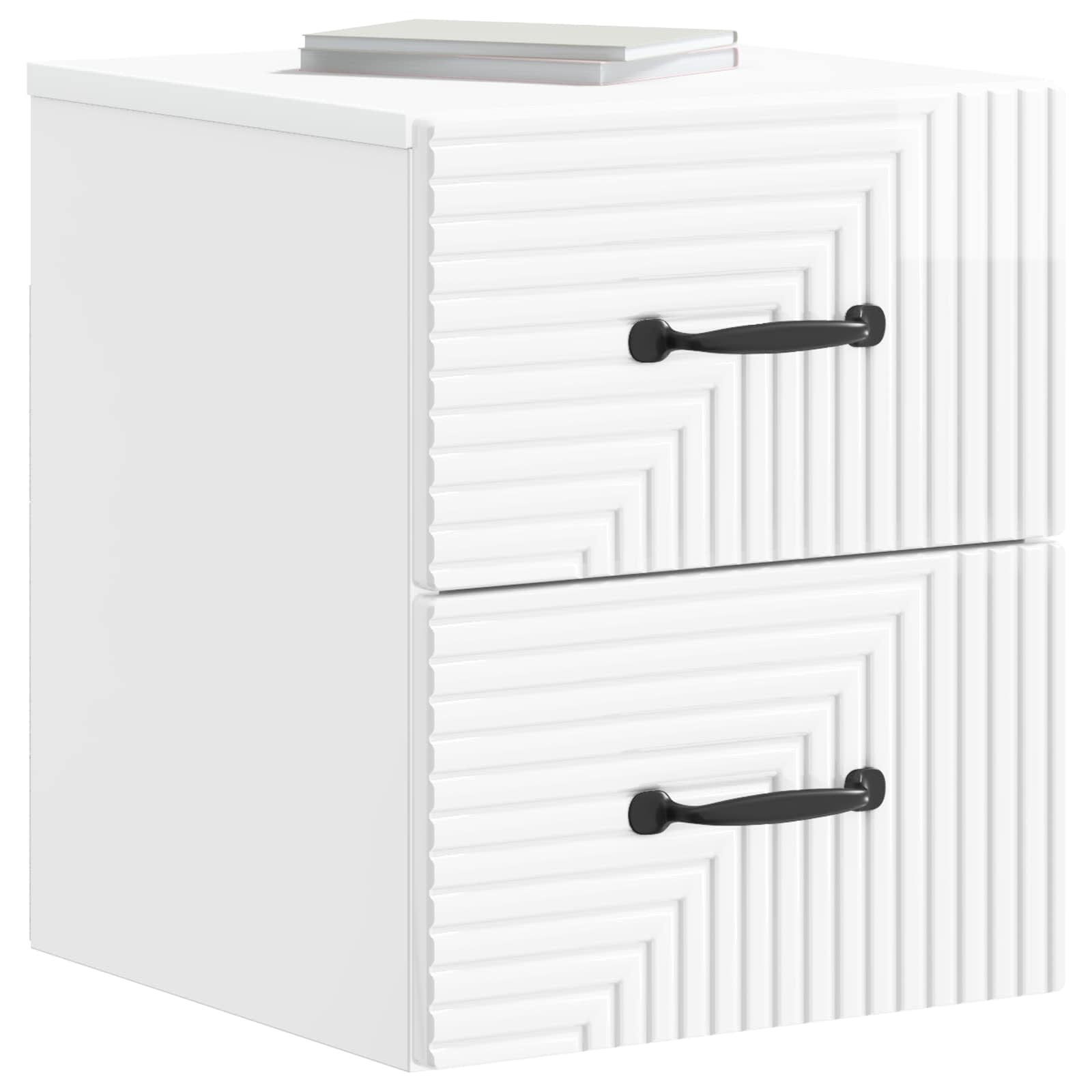vidaXL Wisząca Szafka Nocna z szufladą 2 pcs Biały wysoki połysk