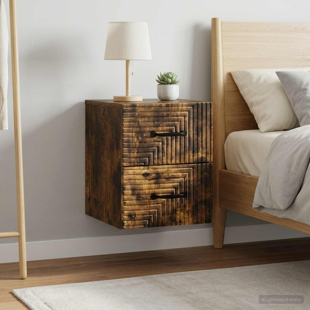 vidaXL Wisząca Szafka Nocna 2 szt. Dąb wędzony 34,5 x 33 x 40 cm