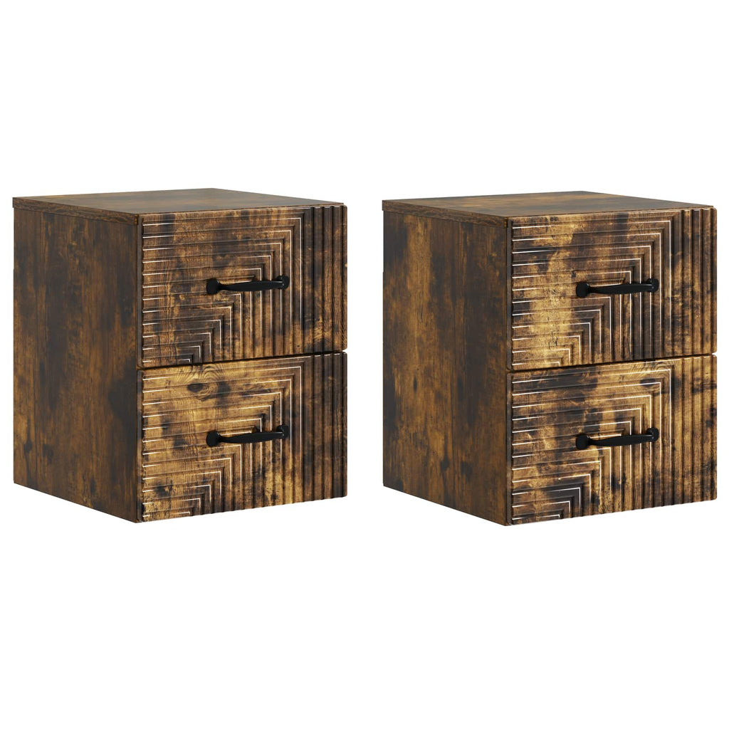 vidaXL Wisząca Szafka Nocna 2 pcs Dąb wędzony 34,5 x 33 x 40 cm