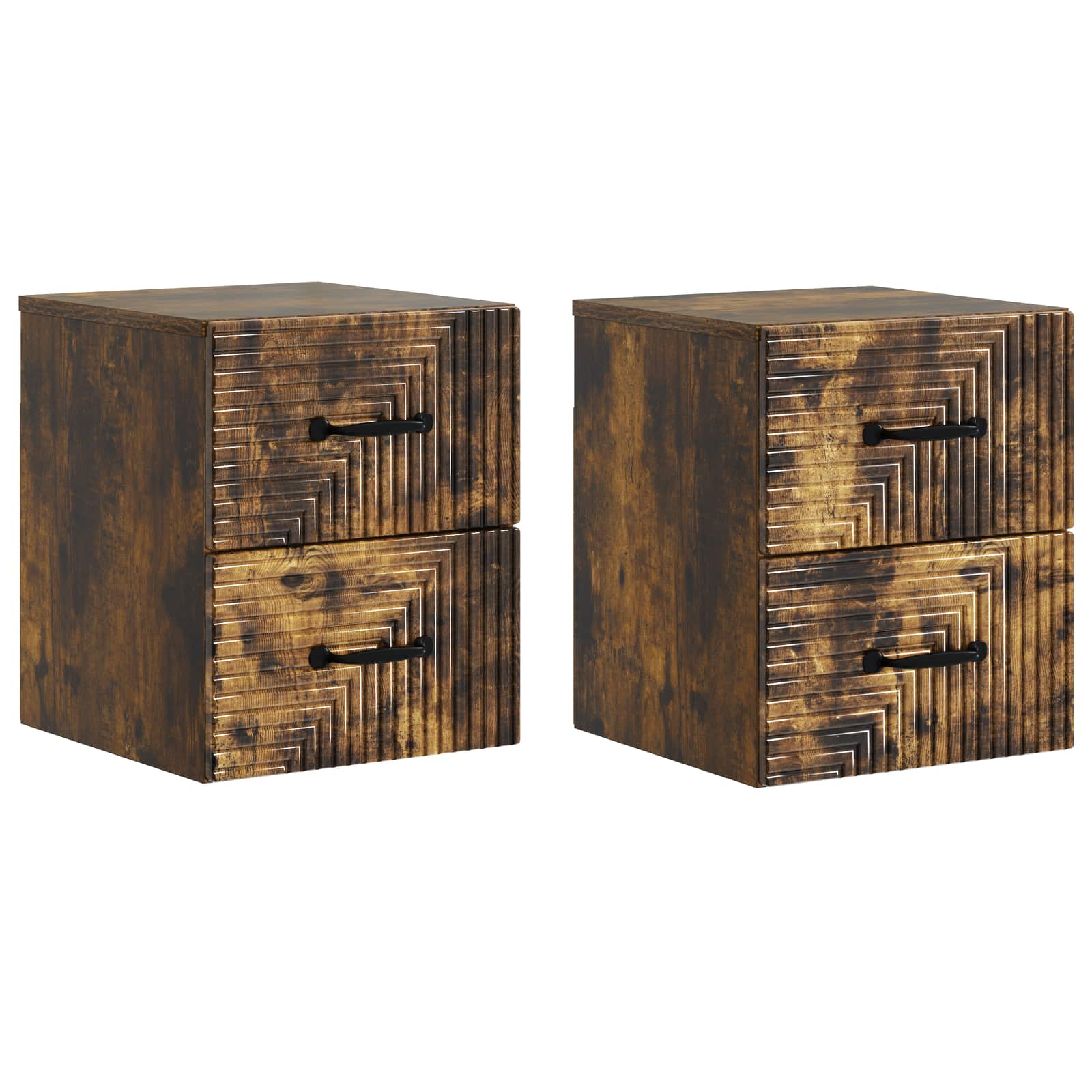 vidaXL Wisząca Szafka Nocna 2 pcs Dąb wędzony 34,5 x 33 x 40 cm