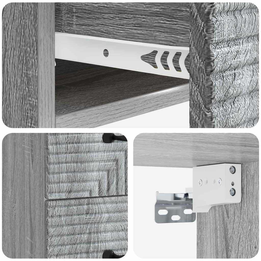 vidaXL Wisząca Szafka Nocna 2 pcs Szary Sonoma 34,5 x 33 x 40 cm