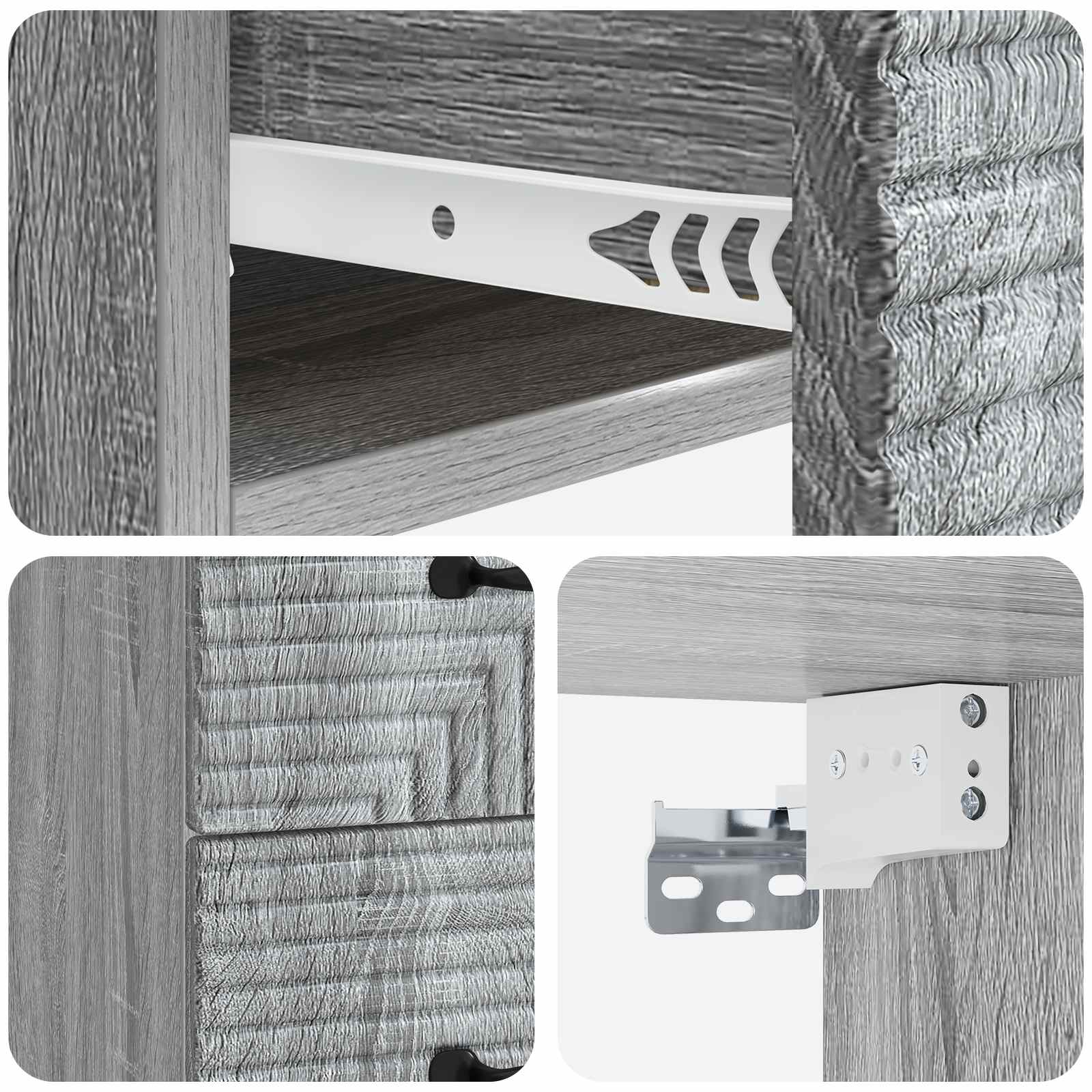 vidaXL Wisząca Szafka Nocna 2 pcs Szary Sonoma 34,5 x 33 x 40 cm