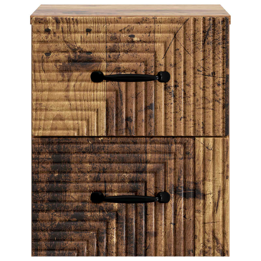 vidaXL Wisząca Szafka Nocna z szufladą Stare drewno 34,5 x 33 x 40 cm