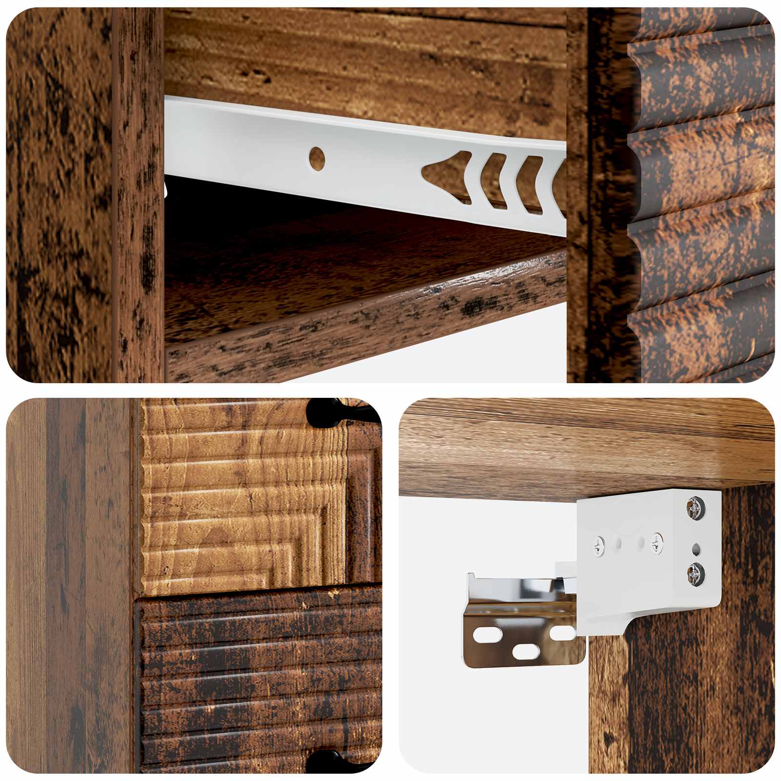 vidaXL Wisząca Szafka Nocna 2 pcs Stare drewno 34,5 x 33 x 40 cm