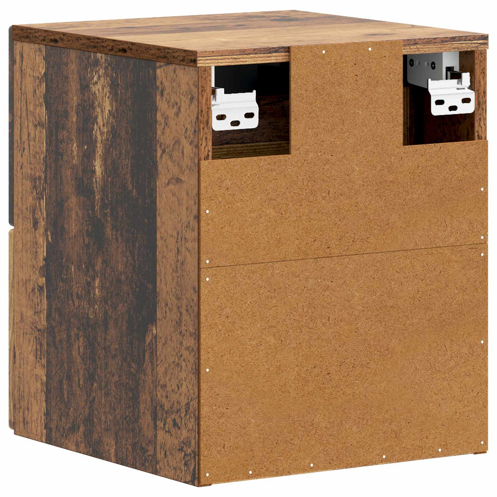 vidaXL Wisząca Szafka Nocna 2 pcs Stare drewno 34,5 x 33 x 40 cm
