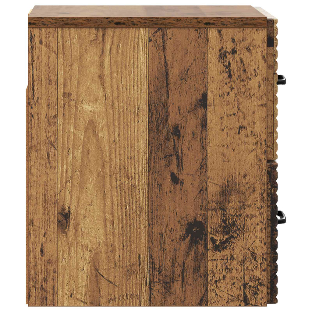 vidaXL Wisząca Szafka Nocna 2 pcs Stare drewno 34,5 x 33 x 40 cm