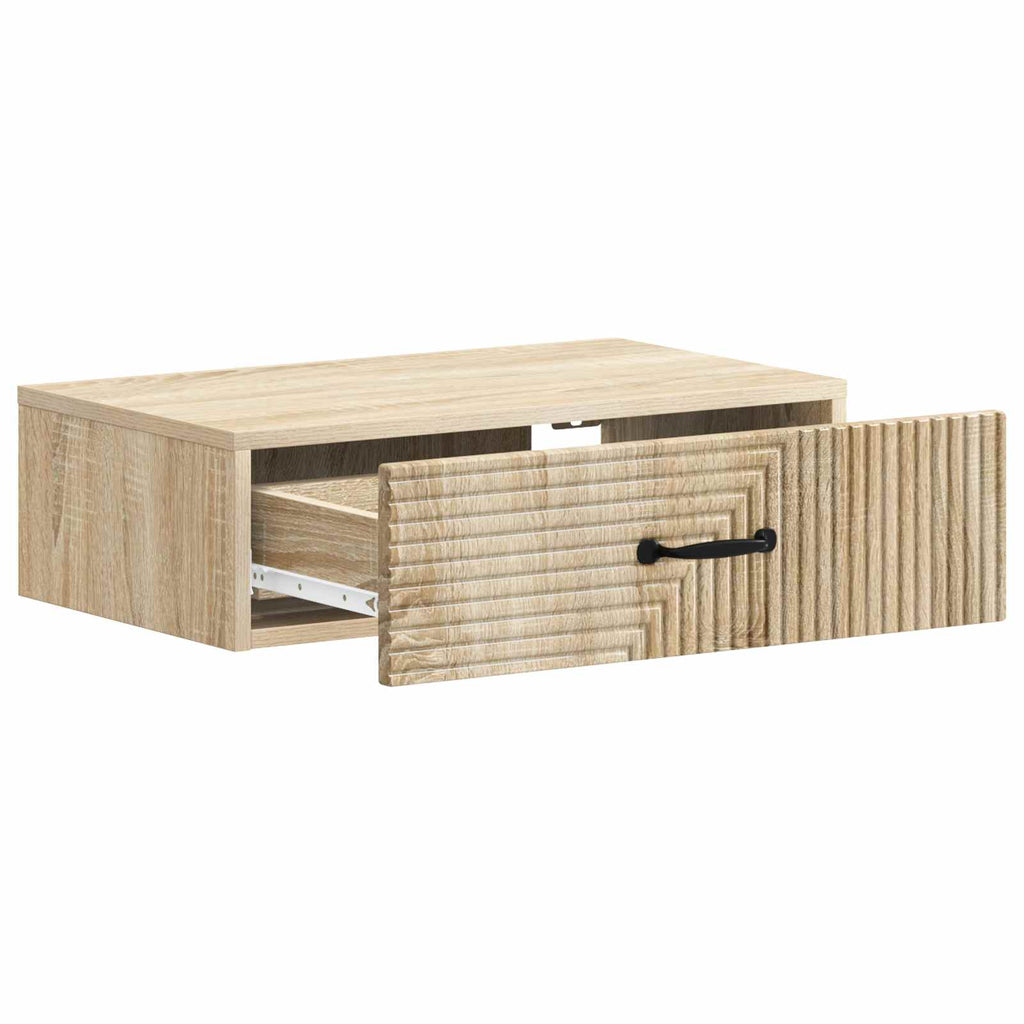 vidaXL Stolik boczny montowany na ścianie dąb Sonoma 59 x 34,5 x 17 cm