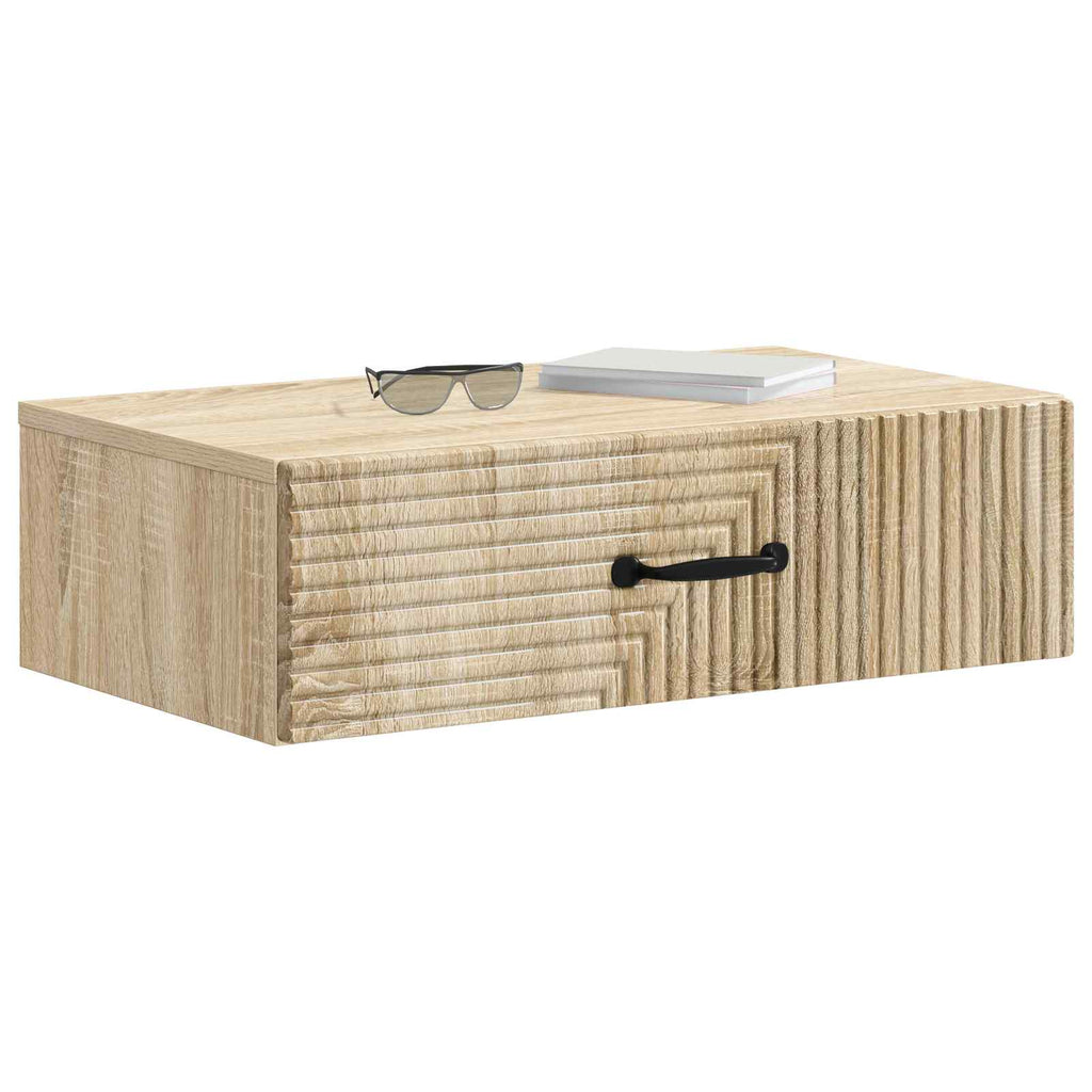 vidaXL Stolik boczny montowany na ścianie dąb Sonoma 59 x 34,5 x 17 cm
