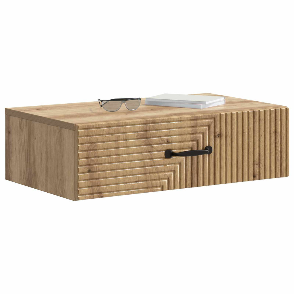 vidaXL Stolik boczny montowany na ścianie Dąb artisan
