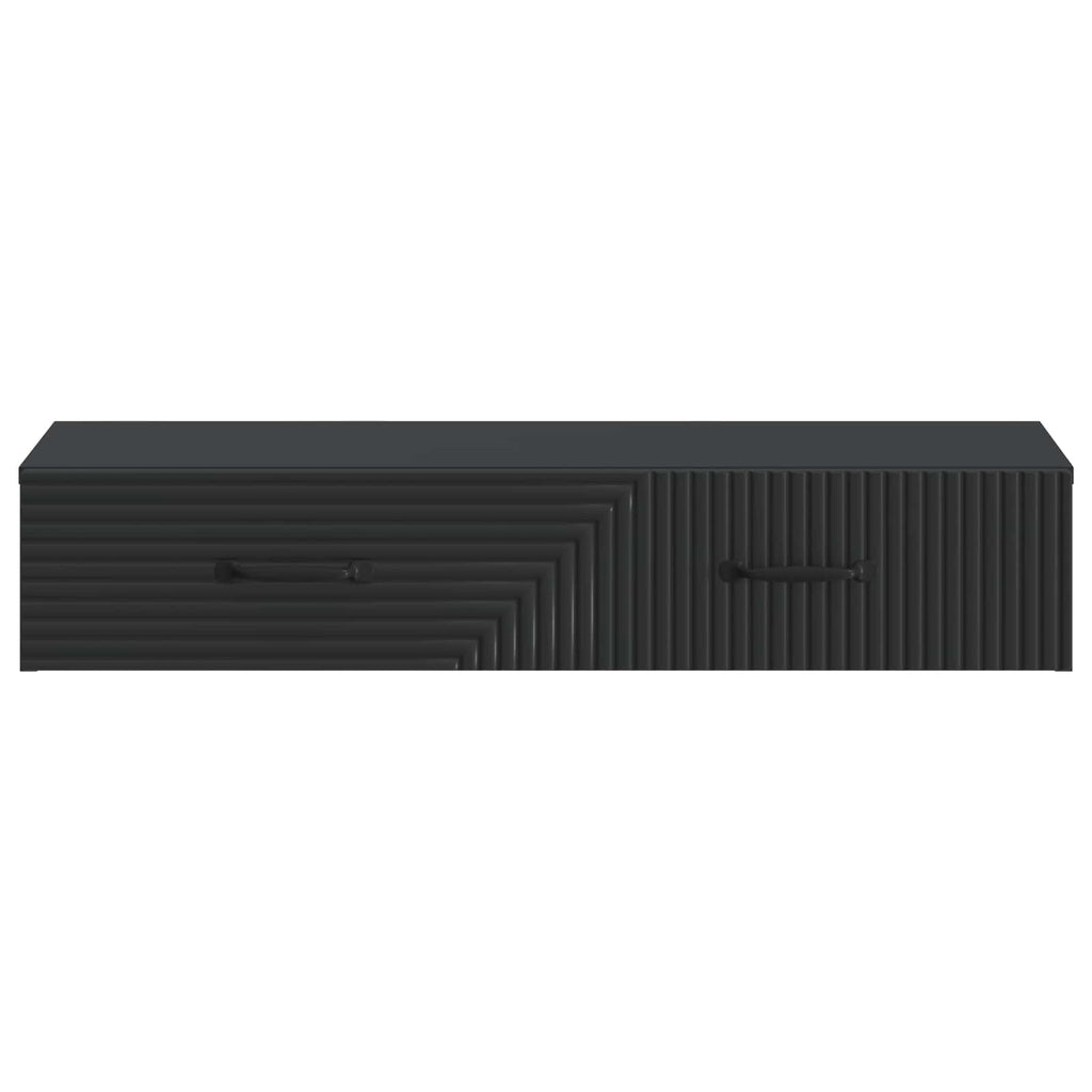 vidaXL Stolik boczny montowany na ścianie Czarny 87,5 x 34,5 x 17 cm