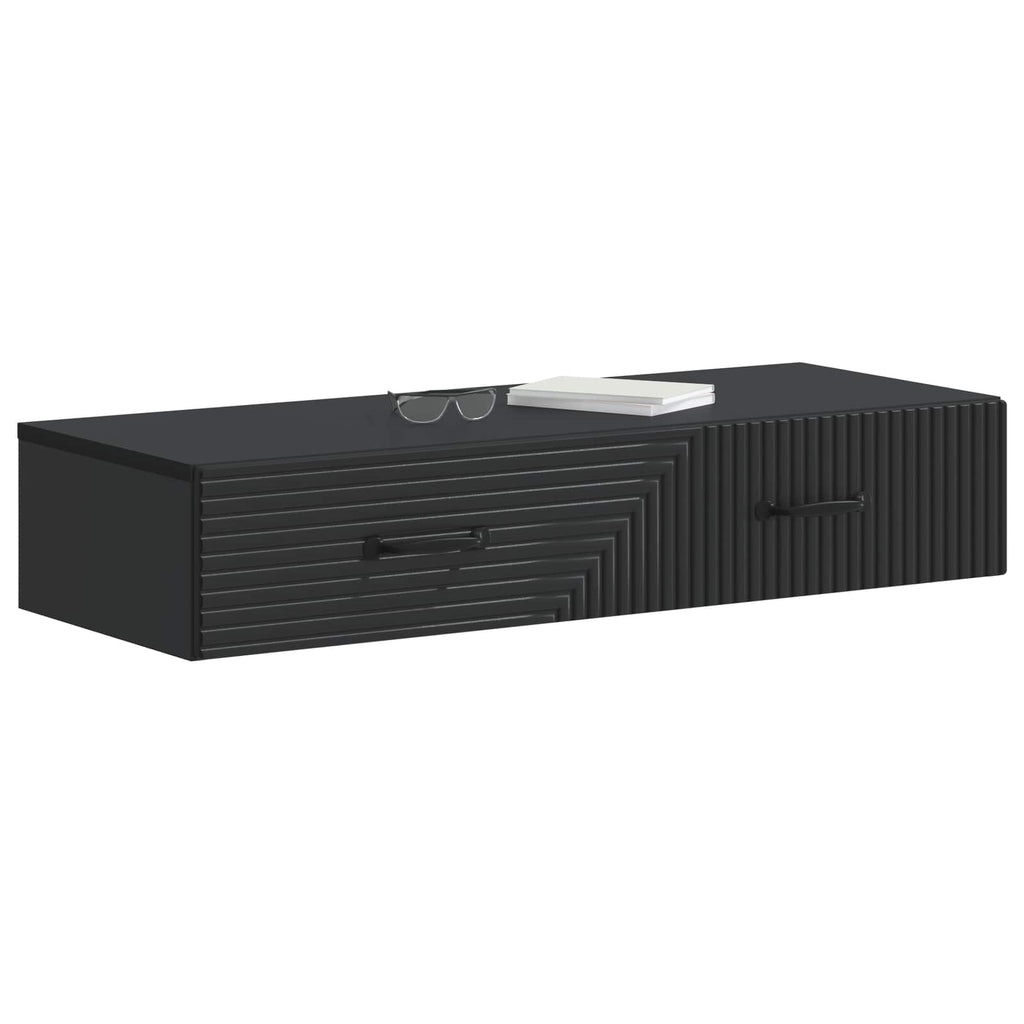 vidaXL Stolik boczny montowany na ścianie Czarny 87,5 x 34,5 x 17 cm