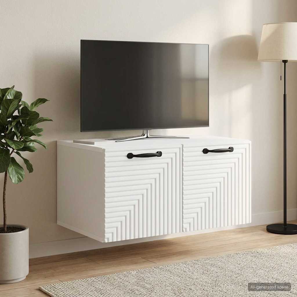 vidaXL Szafka RTV montowana na ścianie Biały 59,5 x 41 x 30 cm