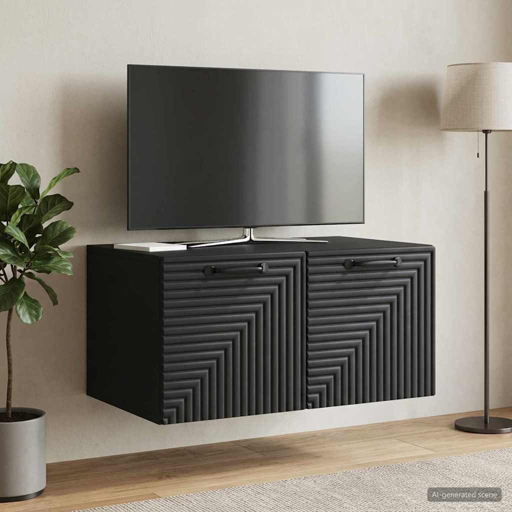 vidaXL Szafka RTV montowana na ścianie Czarny 59,5 x 41 x 30 cm