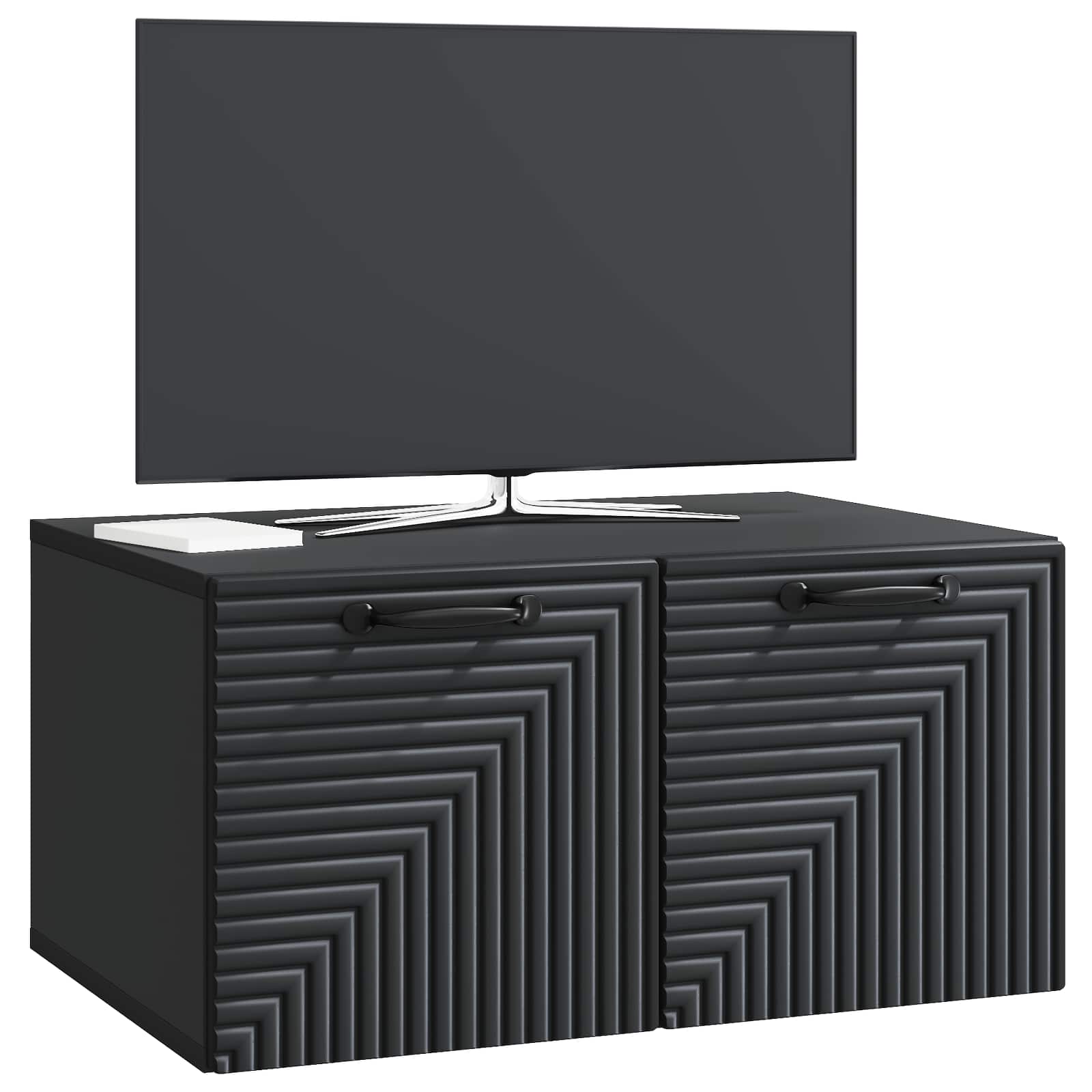vidaXL Szafka RTV montowana na ścianie Czarny 59,5 x 41 x 30 cm