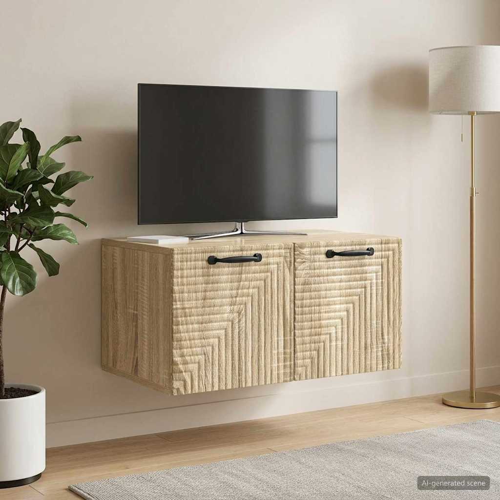 vidaXL Szafka RTV montowana na ścianie dąb Sonoma 59,5 x 41 x 30 cm