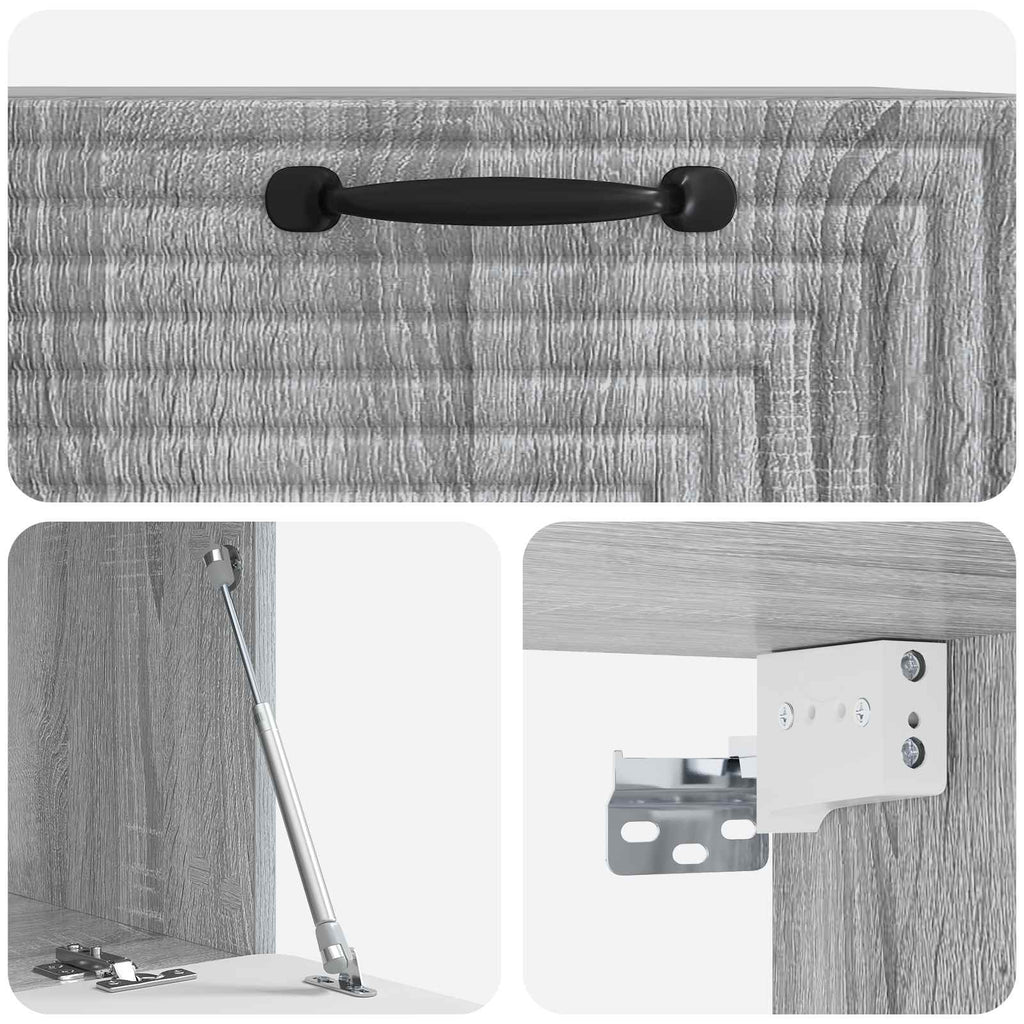 vidaXL Szafka RTV montowana na ścianie Szary Sonoma 59,5 x 41 x 30 cm