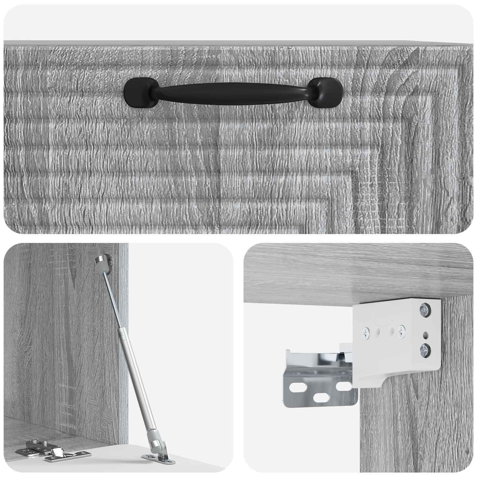 vidaXL Szafka RTV montowana na ścianie Szary Sonoma 59,5 x 41 x 30 cm