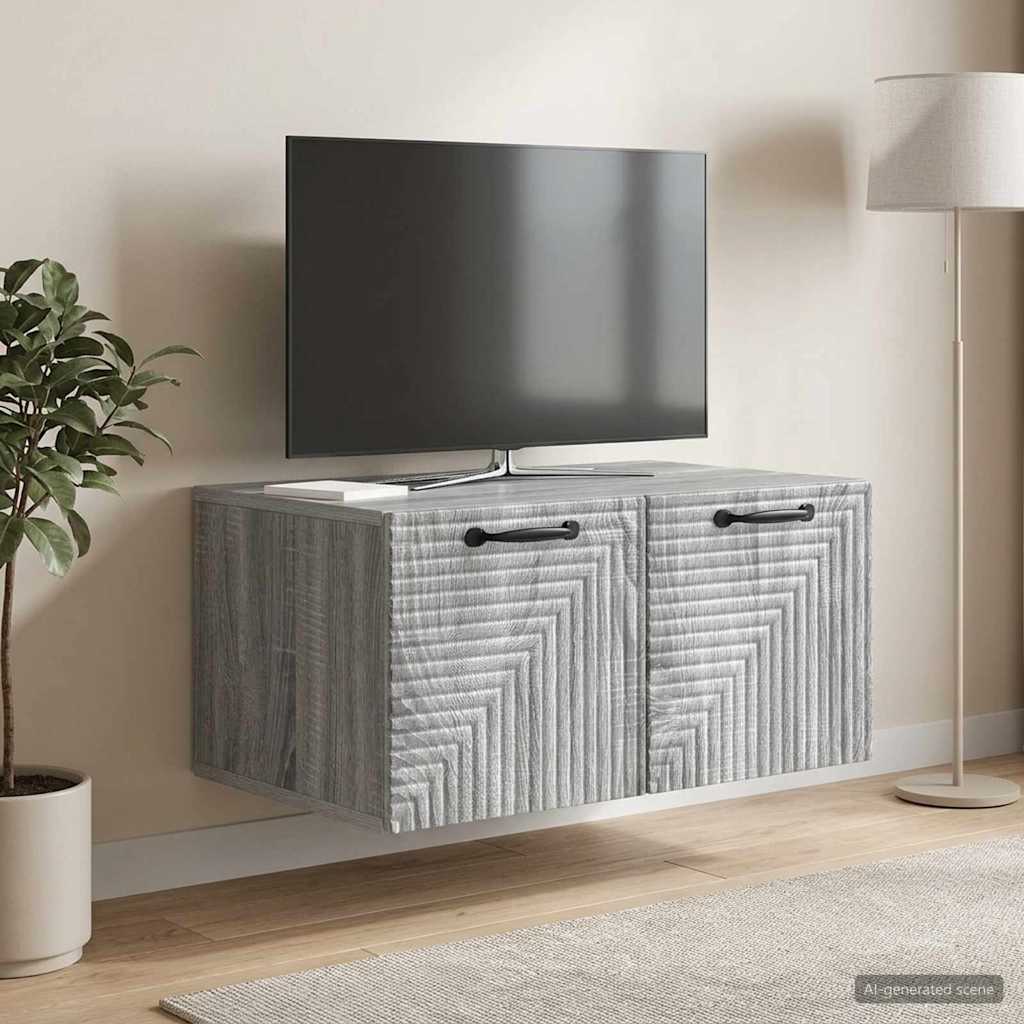 vidaXL Szafka RTV montowana na ścianie Szary Sonoma 59,5 x 41 x 30 cm