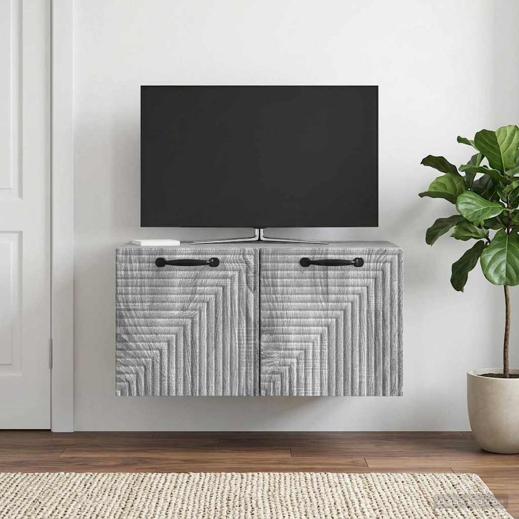 vidaXL Szafka RTV montowana na ścianie Szary Sonoma 59,5 x 41 x 30 cm