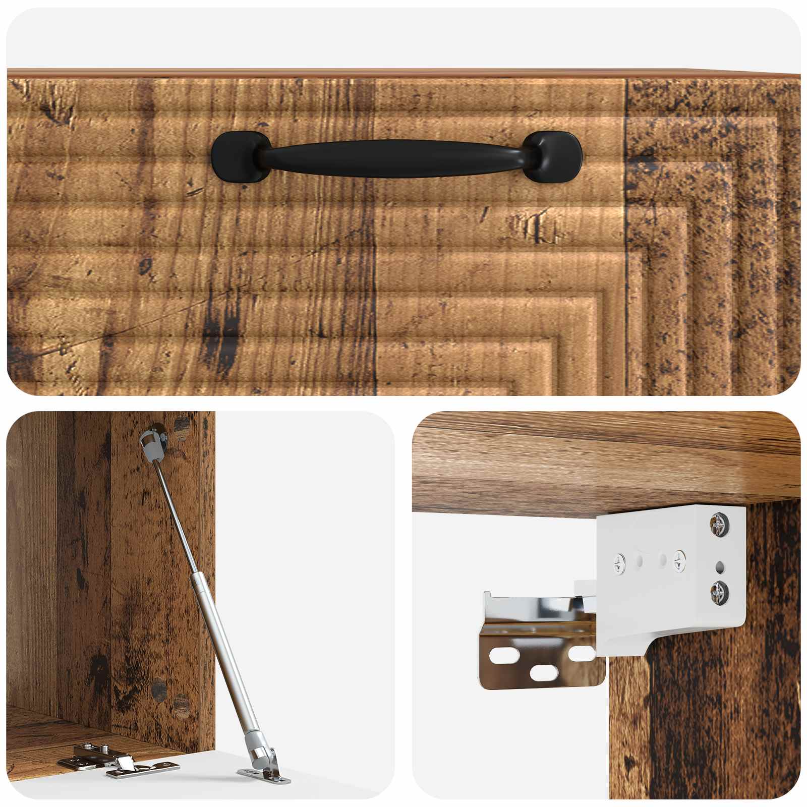 vidaXL Szafka RTV montowana na ścianie Stare drewno 59,5 x 41 x 30 cm