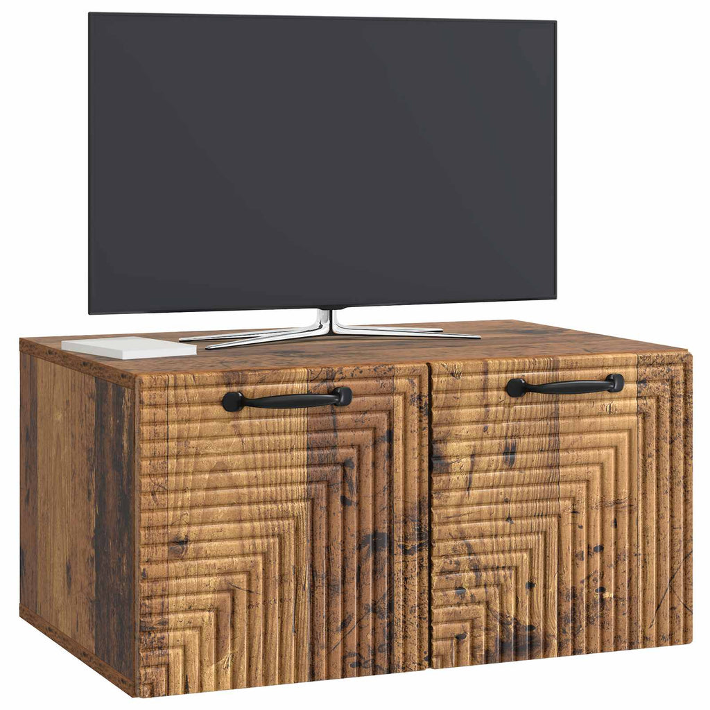 vidaXL Szafka RTV montowana na ścianie Stare drewno 59,5 x 41 x 30 cm