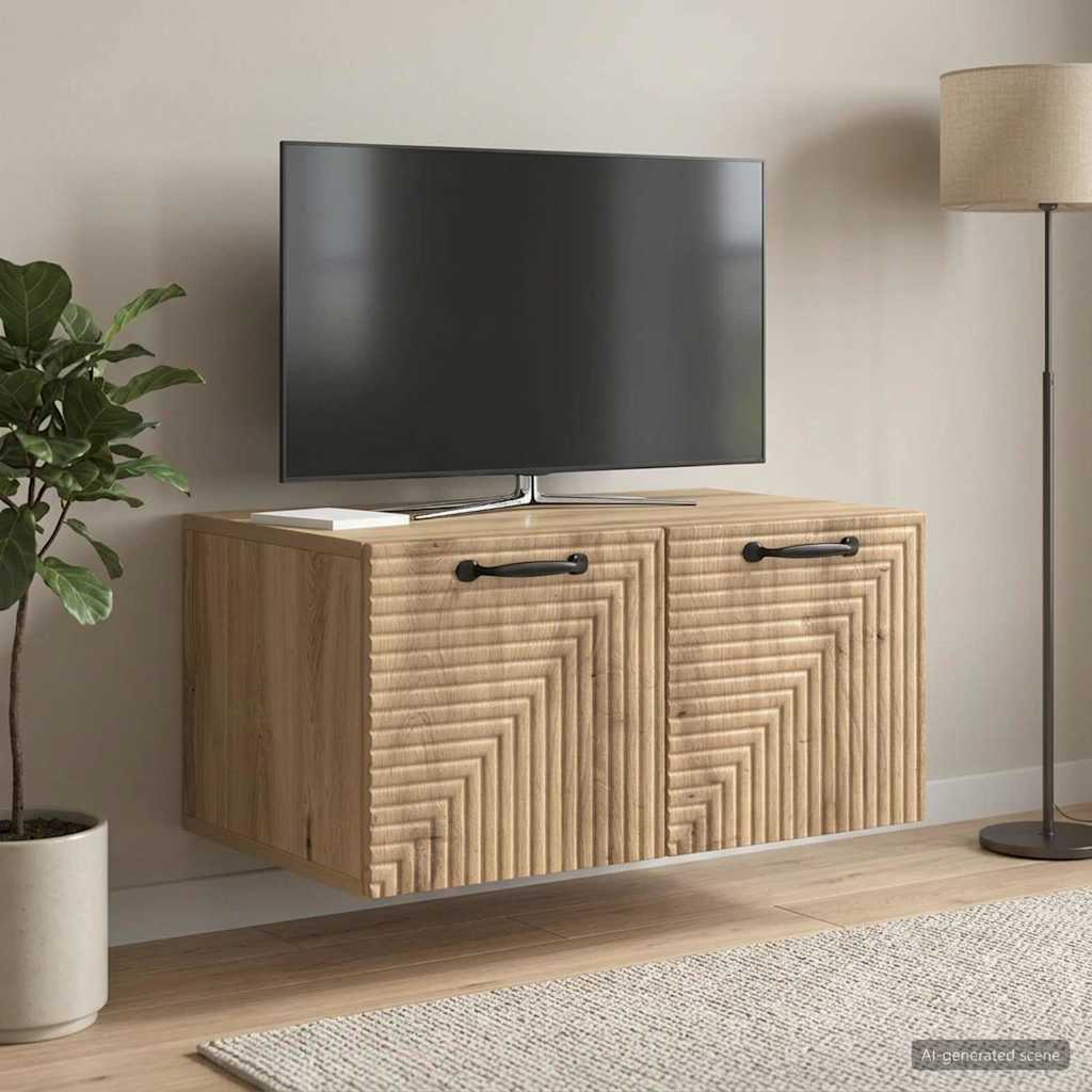 vidaXL Szafka RTV montowana na ścianie 59,5 x 41 x 30 cm Dąb artisan