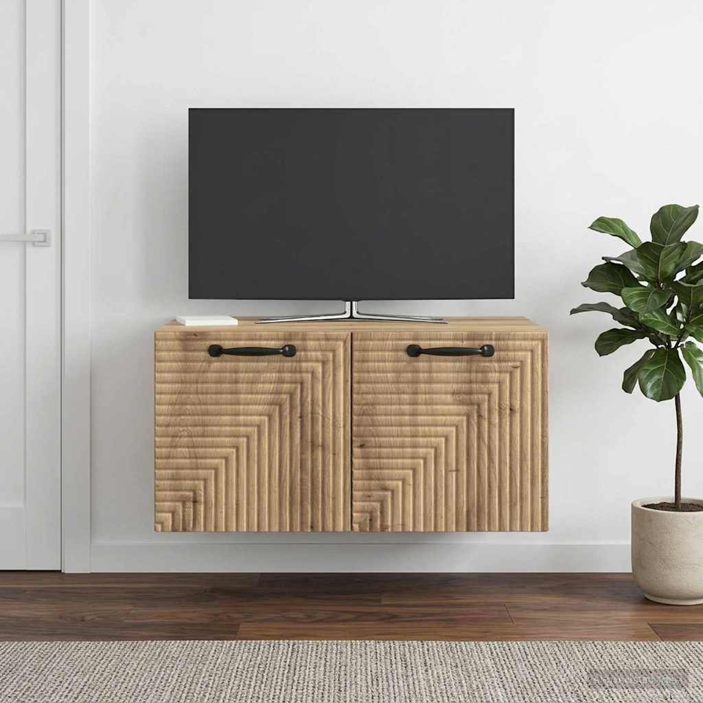 vidaXL Szafka RTV montowana na ścianie 59,5 x 41 x 30 cm Dąb artisan