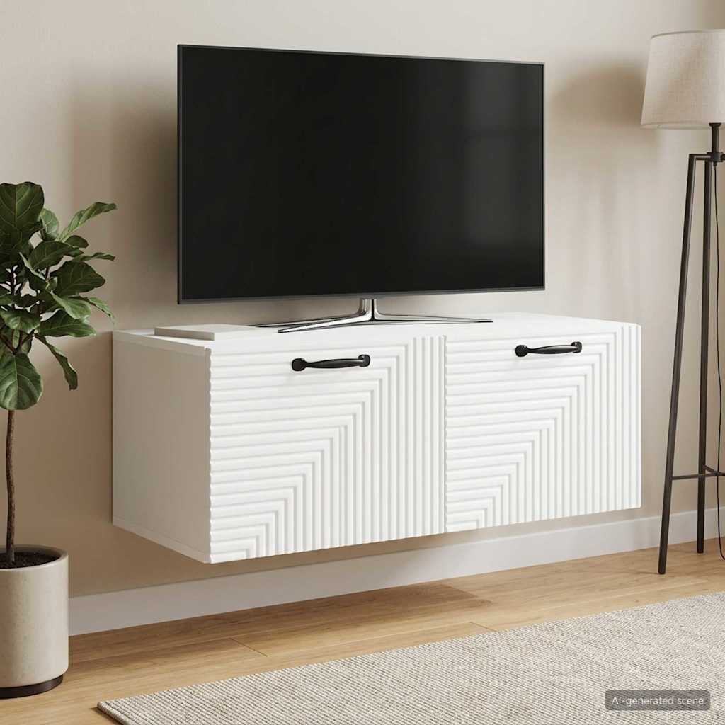 vidaXL Szafka RTV montowana na ścianie Biały 78,5 x 41 x 30 cm