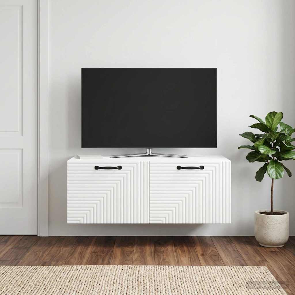 vidaXL Szafka RTV montowana na ścianie Biały 78,5 x 41 x 30 cm