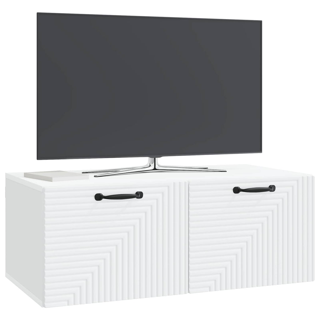 vidaXL Szafka RTV montowana na ścianie Biały 78,5 x 41 x 30 cm