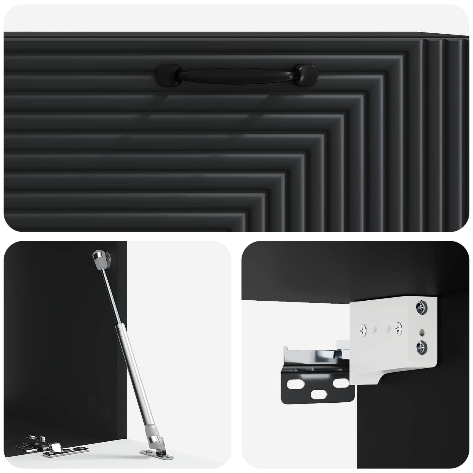 vidaXL Szafka RTV montowana na ścianie Czarny 78,5 x 41 x 30 cm