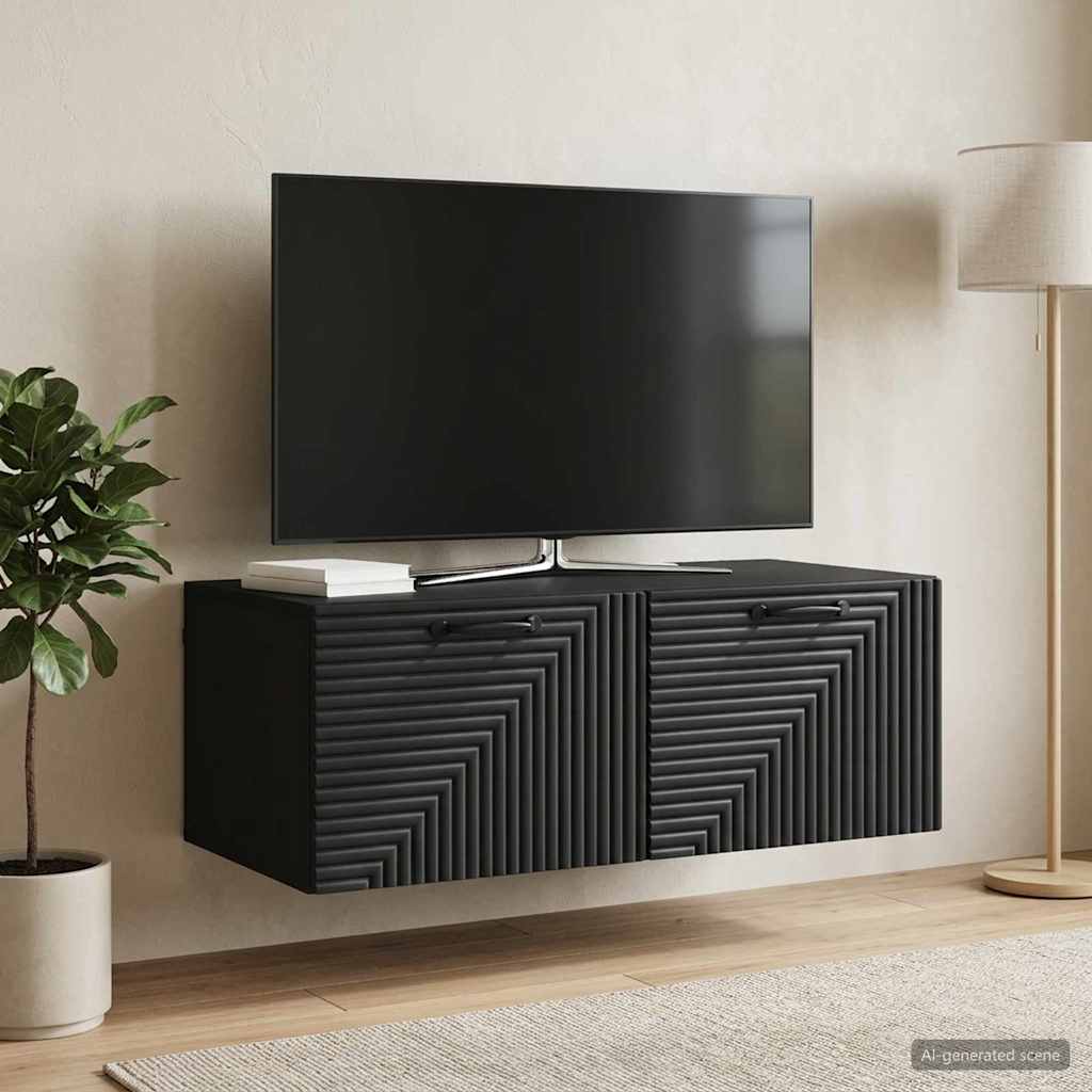 vidaXL Szafka RTV montowana na ścianie Czarny 78,5 x 41 x 30 cm