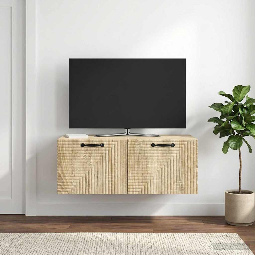 vidaXL Szafka RTV montowana na ścianie dąb Sonoma 78,5 x 41 x 30 cm