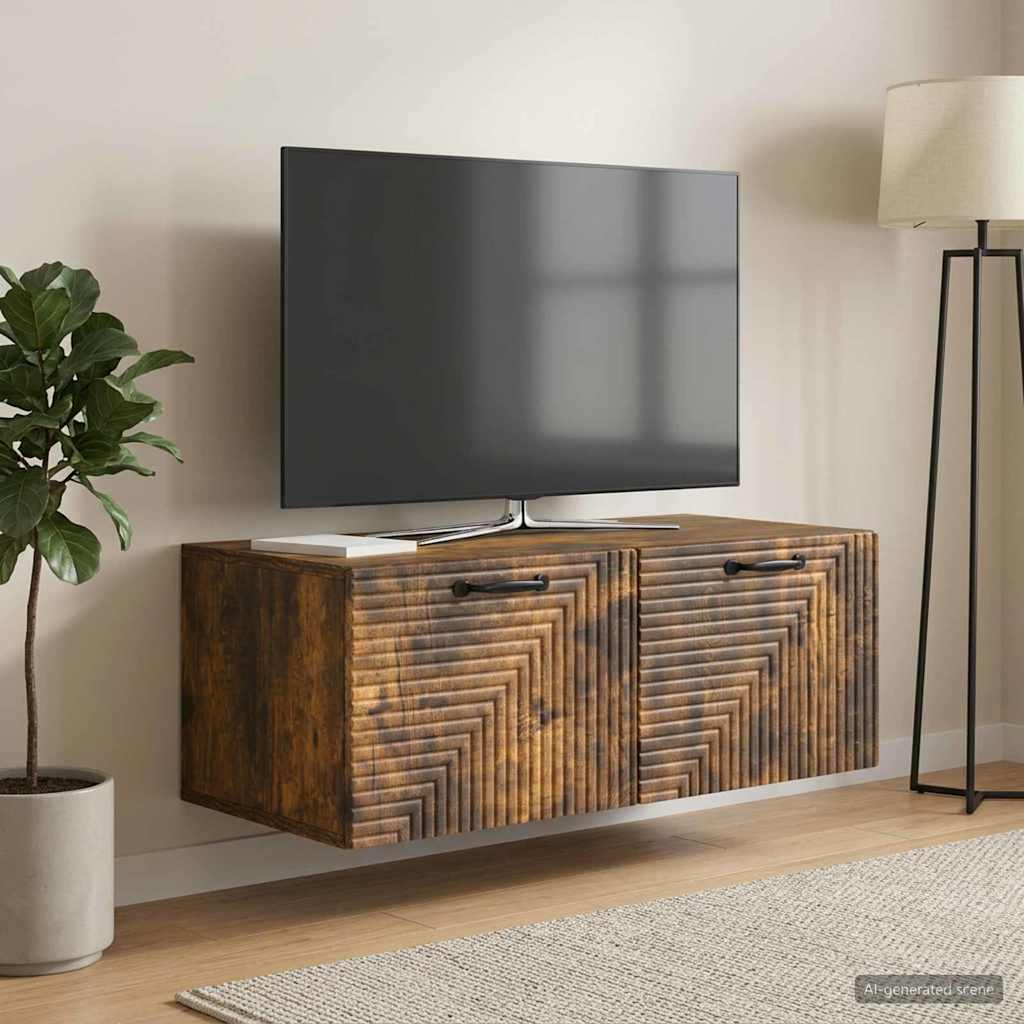 vidaXL Szafka RTV montowana na ścianie Dąb wędzony 78,5 x 41 x 30 cm