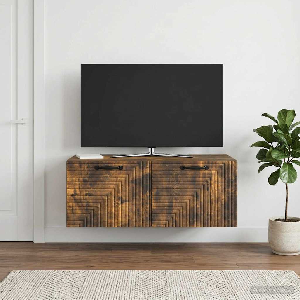 vidaXL Szafka RTV montowana na ścianie Dąb wędzony 78,5 x 41 x 30 cm
