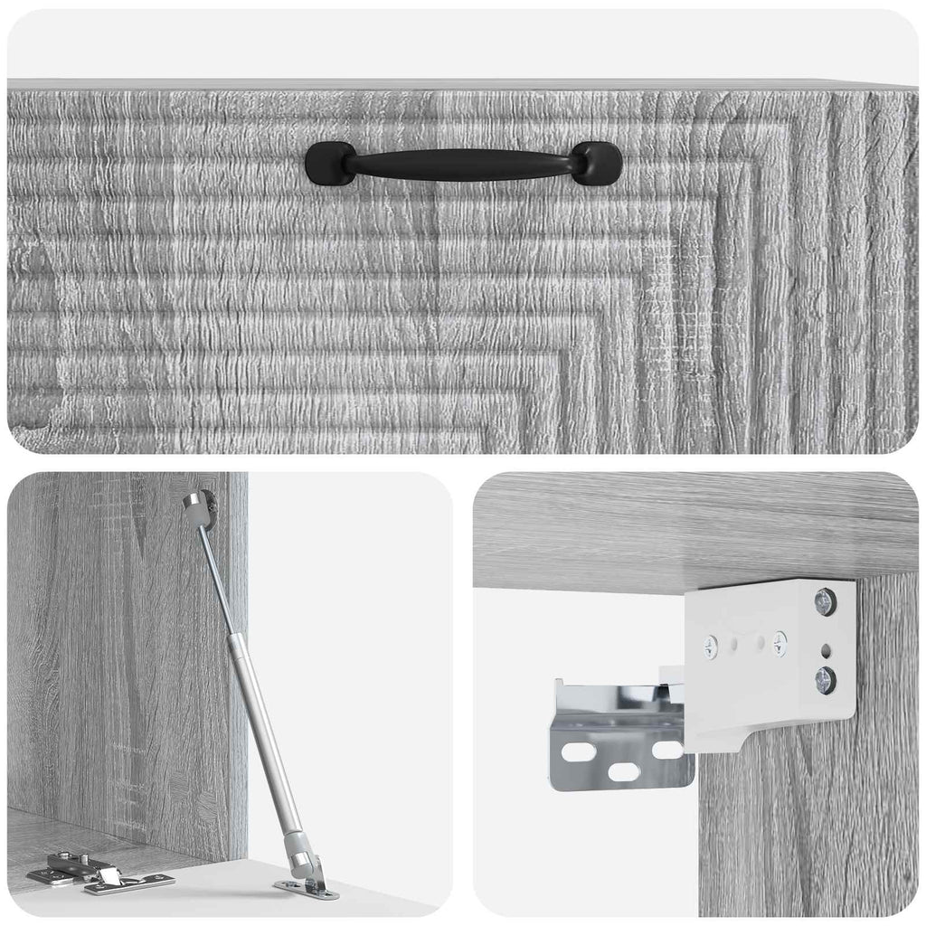 vidaXL Szafka RTV montowana na ścianie Szary Sonoma 78,5 x 41 x 30 cm
