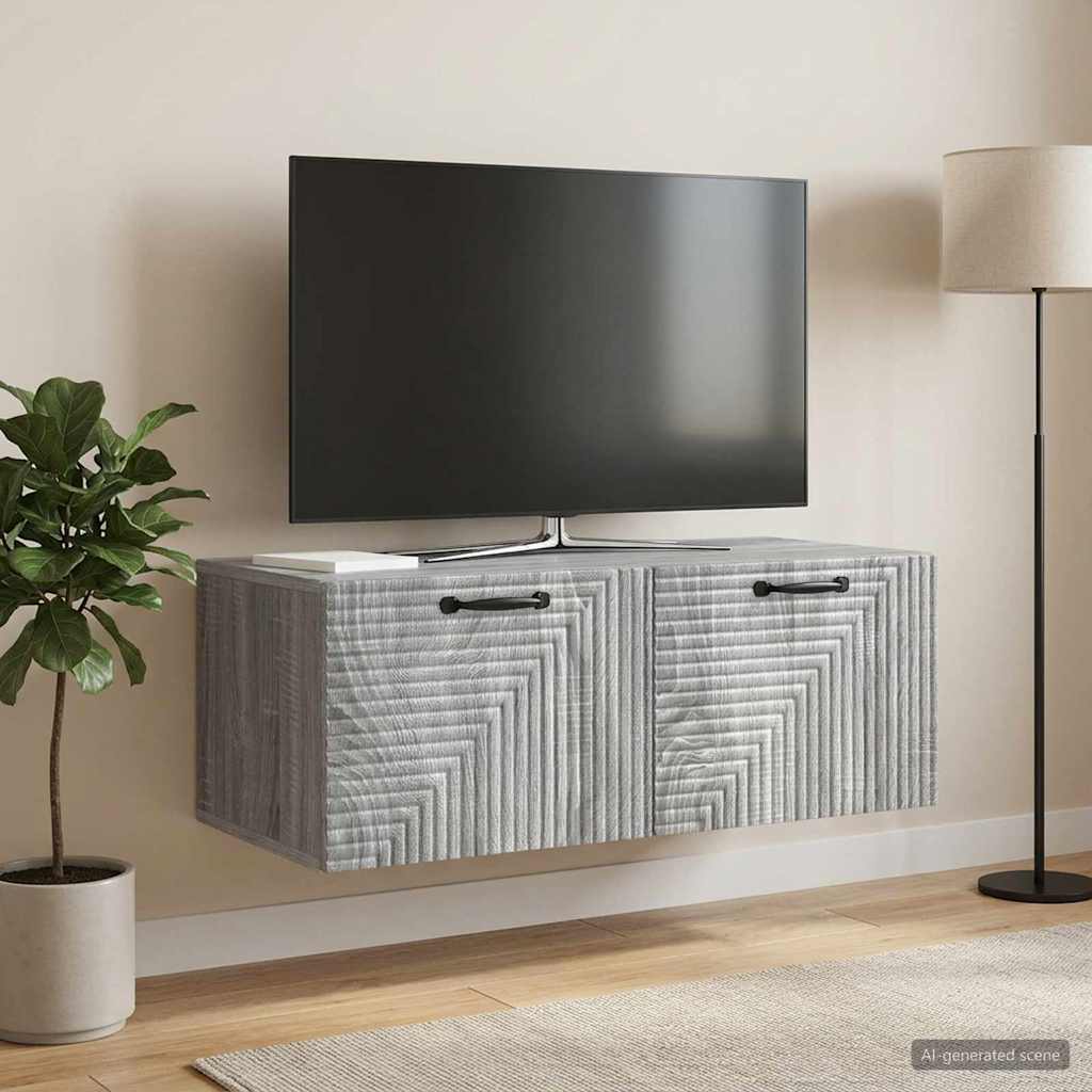 vidaXL Szafka RTV montowana na ścianie Szary Sonoma 78,5 x 41 x 30 cm