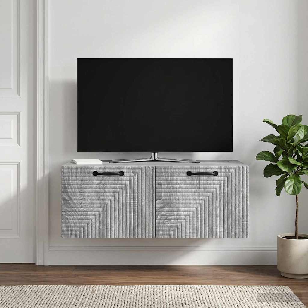 vidaXL Szafka RTV montowana na ścianie Szary Sonoma 78,5 x 41 x 30 cm
