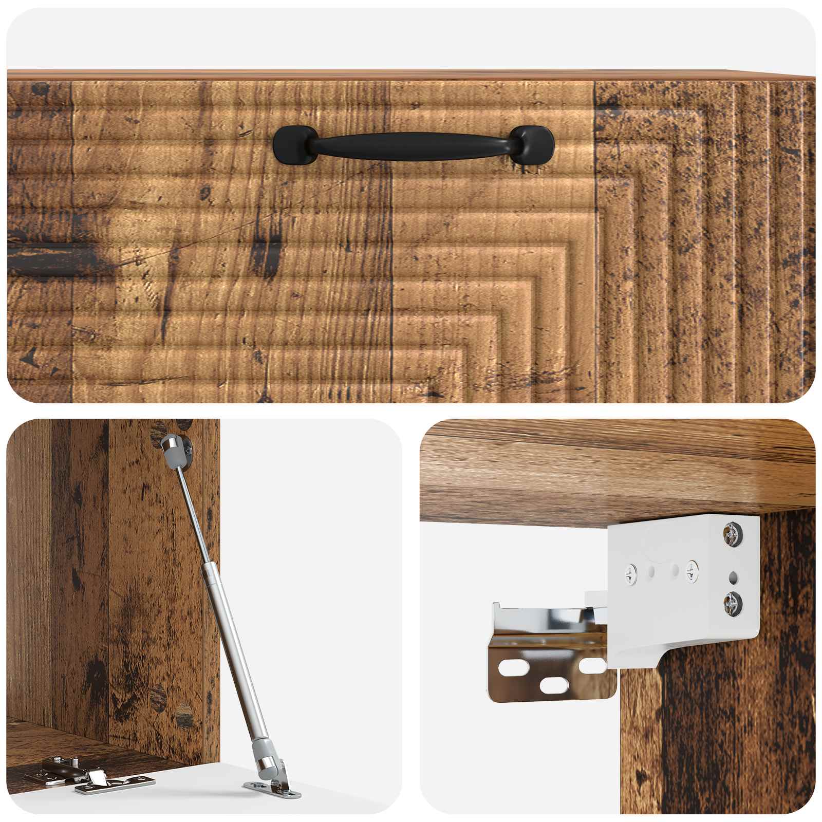 vidaXL Szafka RTV montowana na ścianie Stare drewno 78,5 x 41 x 30 cm