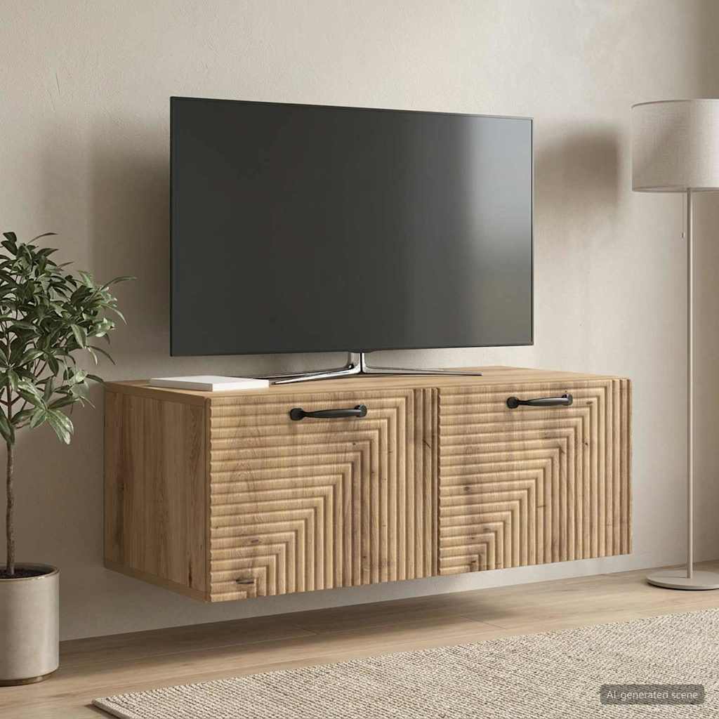 vidaXL Szafka RTV montowana na ścianie 78,5 x 41 x 30 cm Dąb artisan