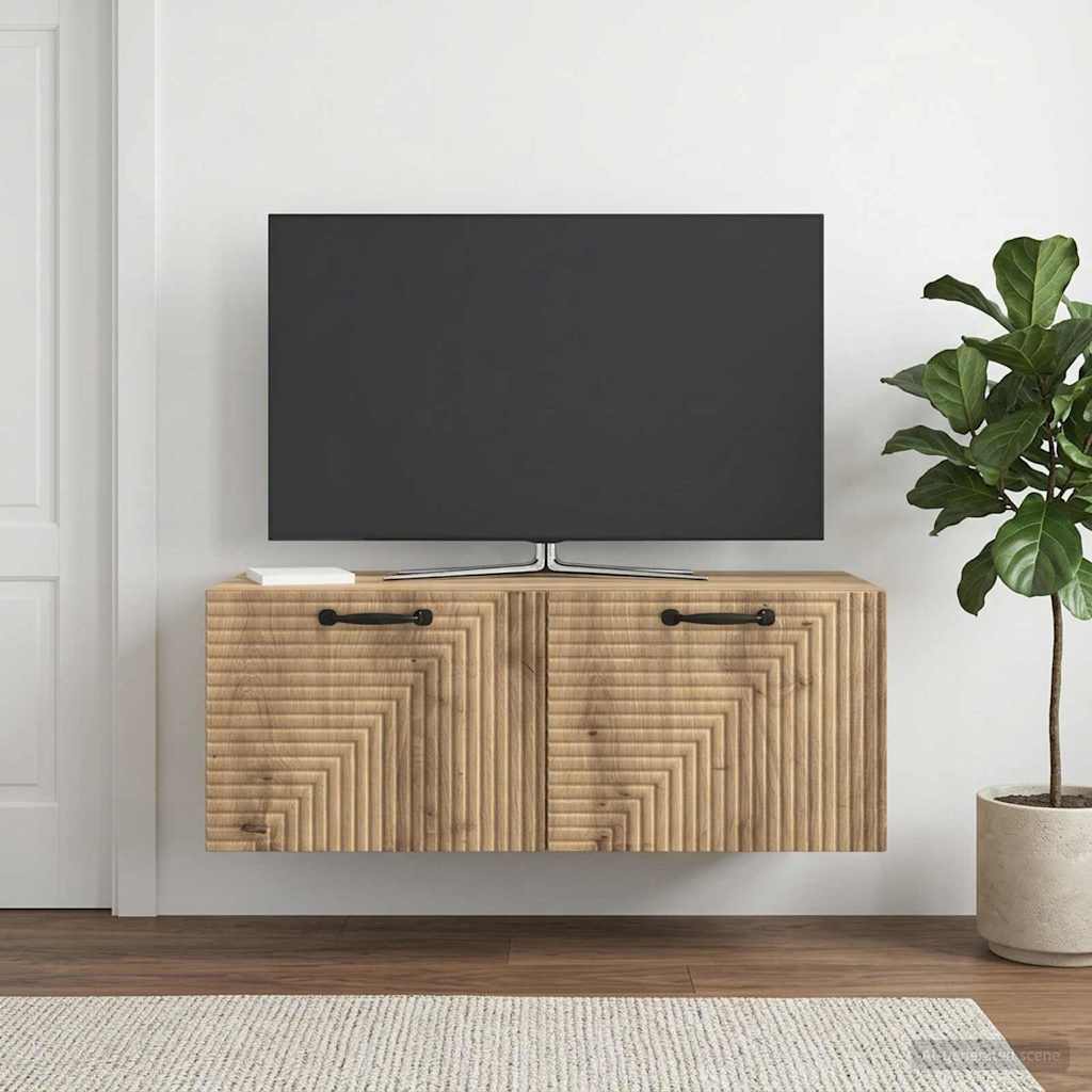 vidaXL Szafka RTV montowana na ścianie 78,5 x 41 x 30 cm Dąb artisan
