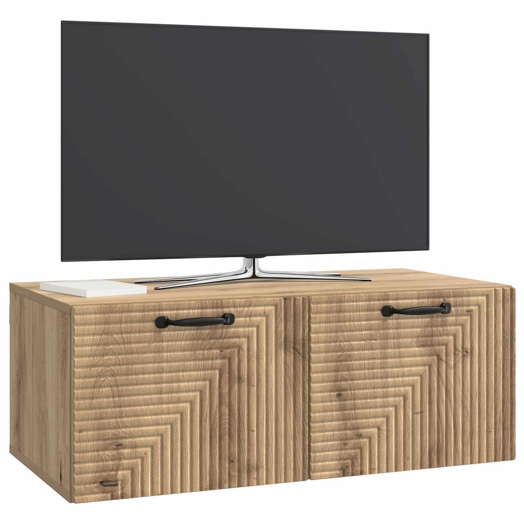 vidaXL Szafka RTV montowana na ścianie Dąb artisan 78,5 x 41 x 30 cm