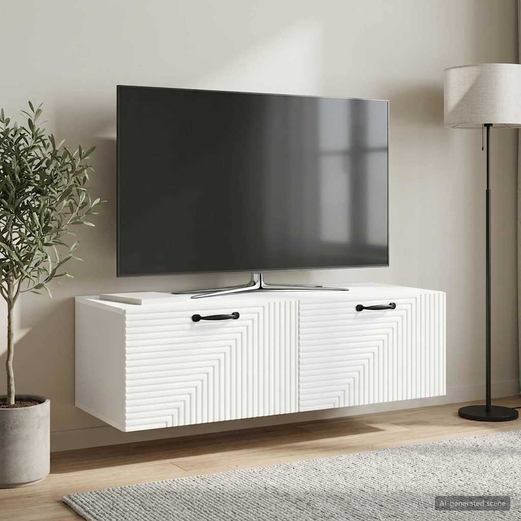 vidaXL Szafka RTV montowana na ścianie Biały 98 x 41 x 30 cm
