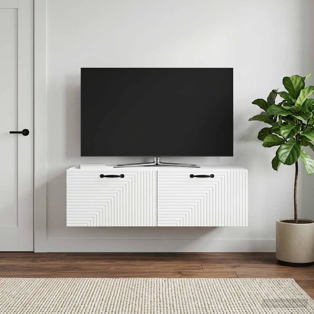 vidaXL Szafka RTV montowana na ścianie Biały 98 x 41 x 30 cm