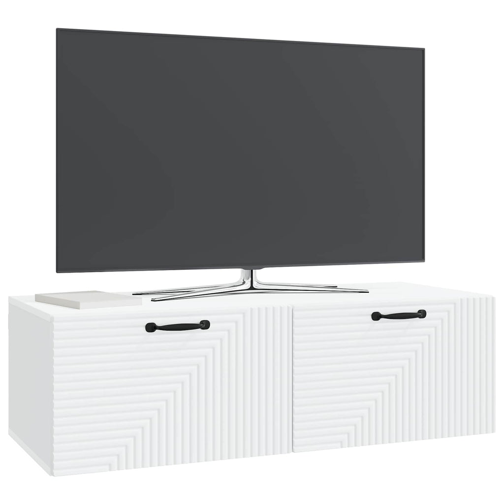vidaXL Szafka RTV montowana na ścianie Biały 98 x 41 x 30 cm