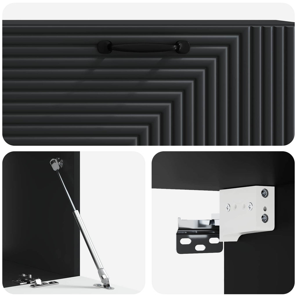 vidaXL Szafka RTV montowana na ścianie Czarny 98 x 41 x 30 cm