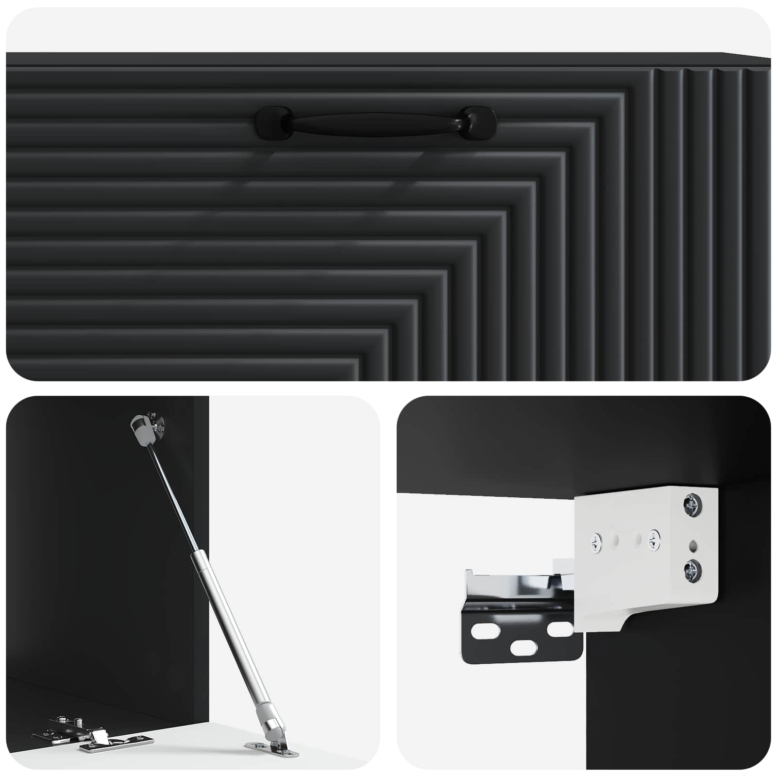 vidaXL Szafka RTV montowana na ścianie Czarny 98 x 41 x 30 cm