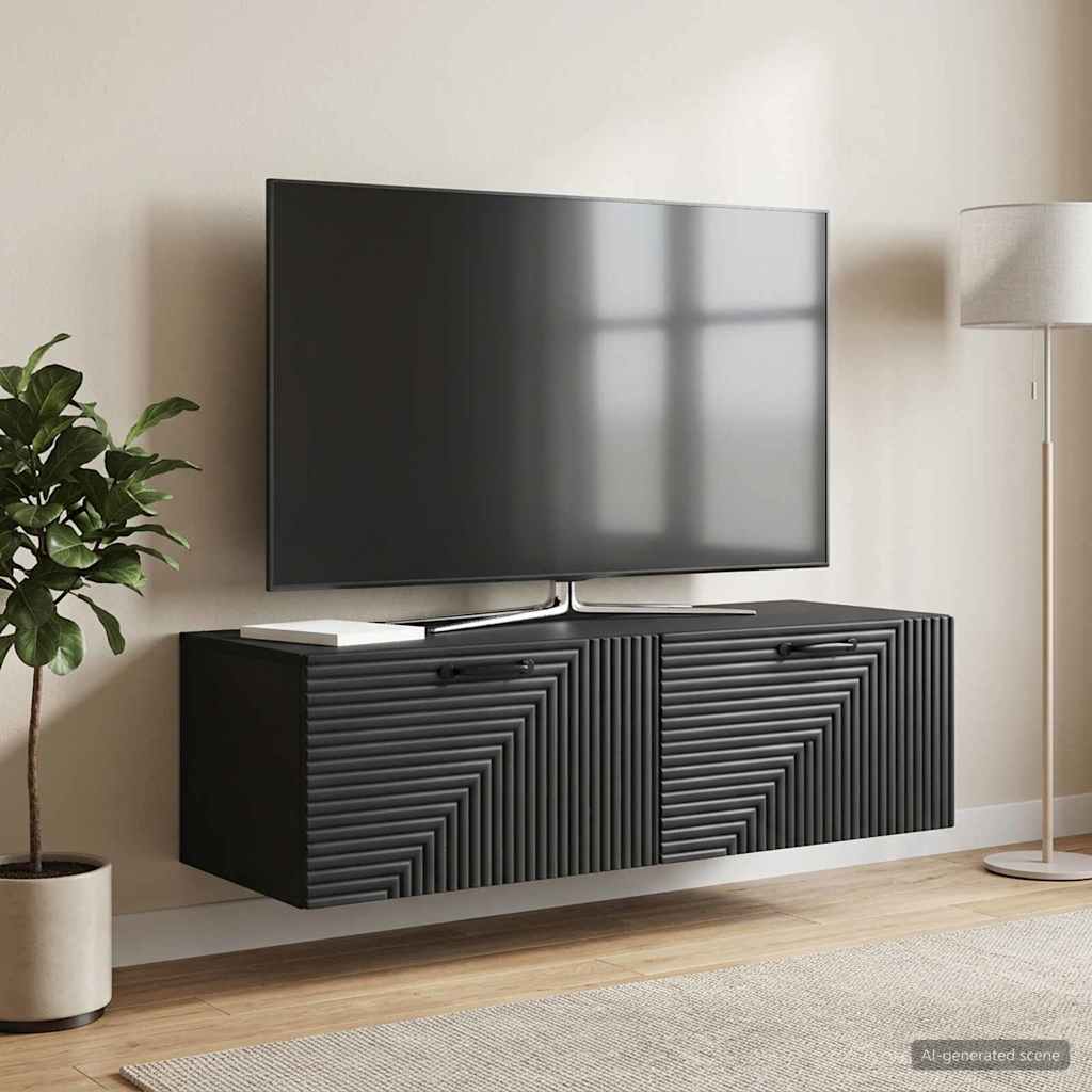 vidaXL Szafka RTV montowana na ścianie Czarny 98 x 41 x 30 cm