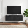 vidaXL Szafka RTV montowana na ścianie Czarny 98 x 41 x 30 cm